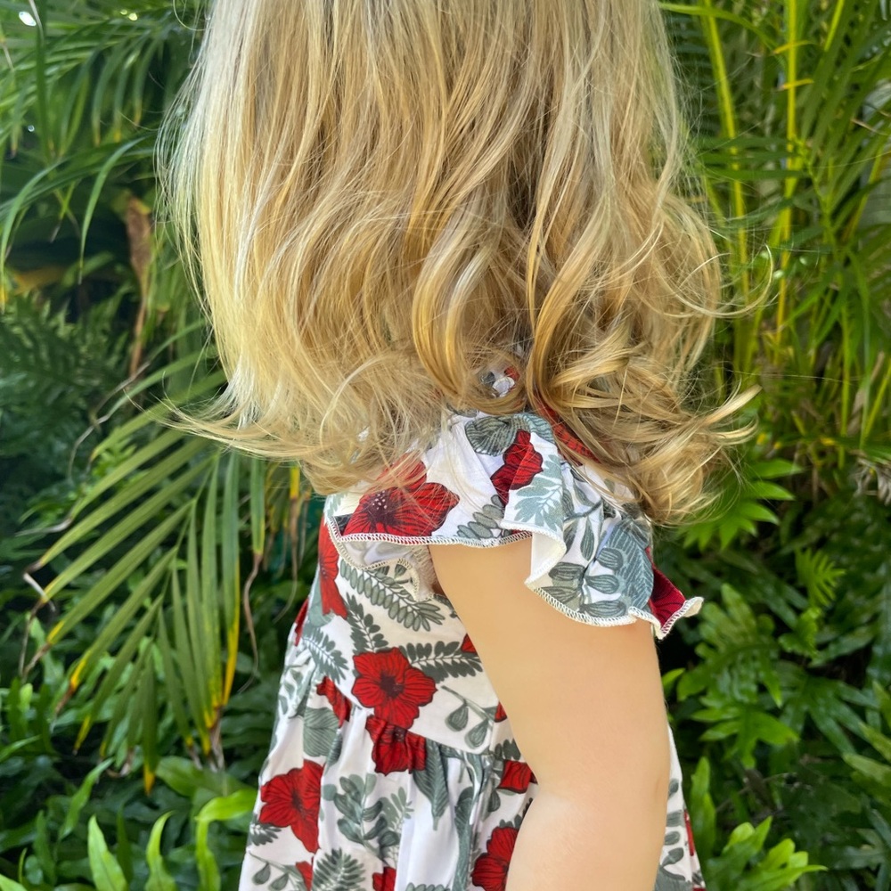 6-12M Baby Girl Toddler Bamboo Dress Summer Spring Baby Clothes Red Tropical